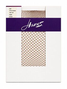 Vintage Hanes NEW Fishnet Stockings Hosiery Nude Sz AB